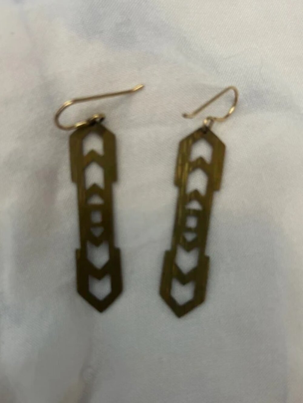 Art Deco brass earrings